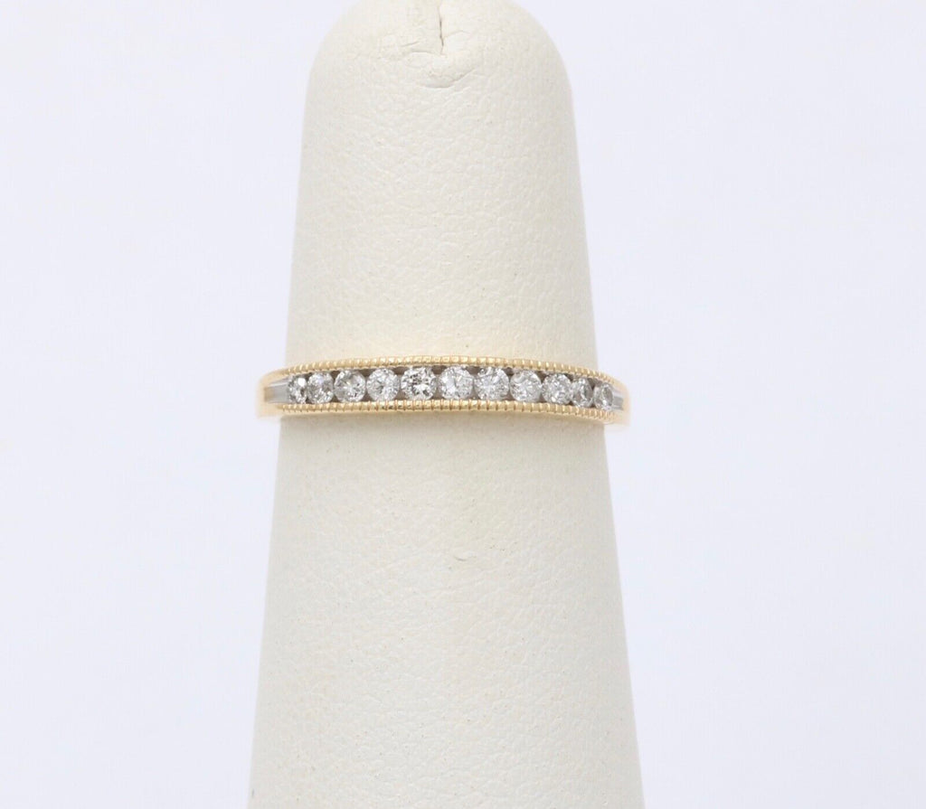 Vintage Diamonds 14K Yellow Gold Wedding Stacking Band Ring