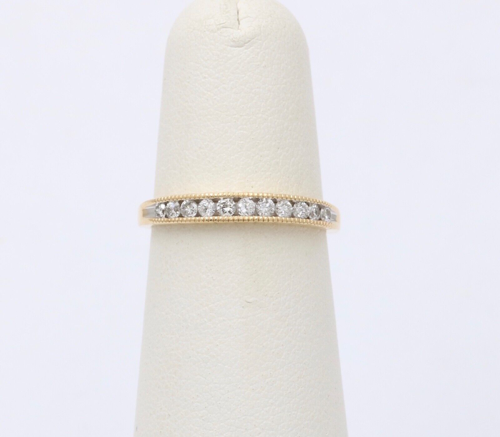 Vintage Diamonds 14K Yellow Gold Wedding Stacking Band Ring