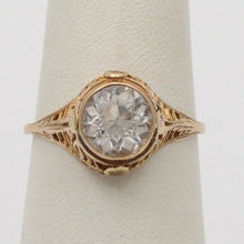 Load image into Gallery viewer, Antique Art Deco Paste Filigree 14K Yellow Gold Ring, Engagement Ring
