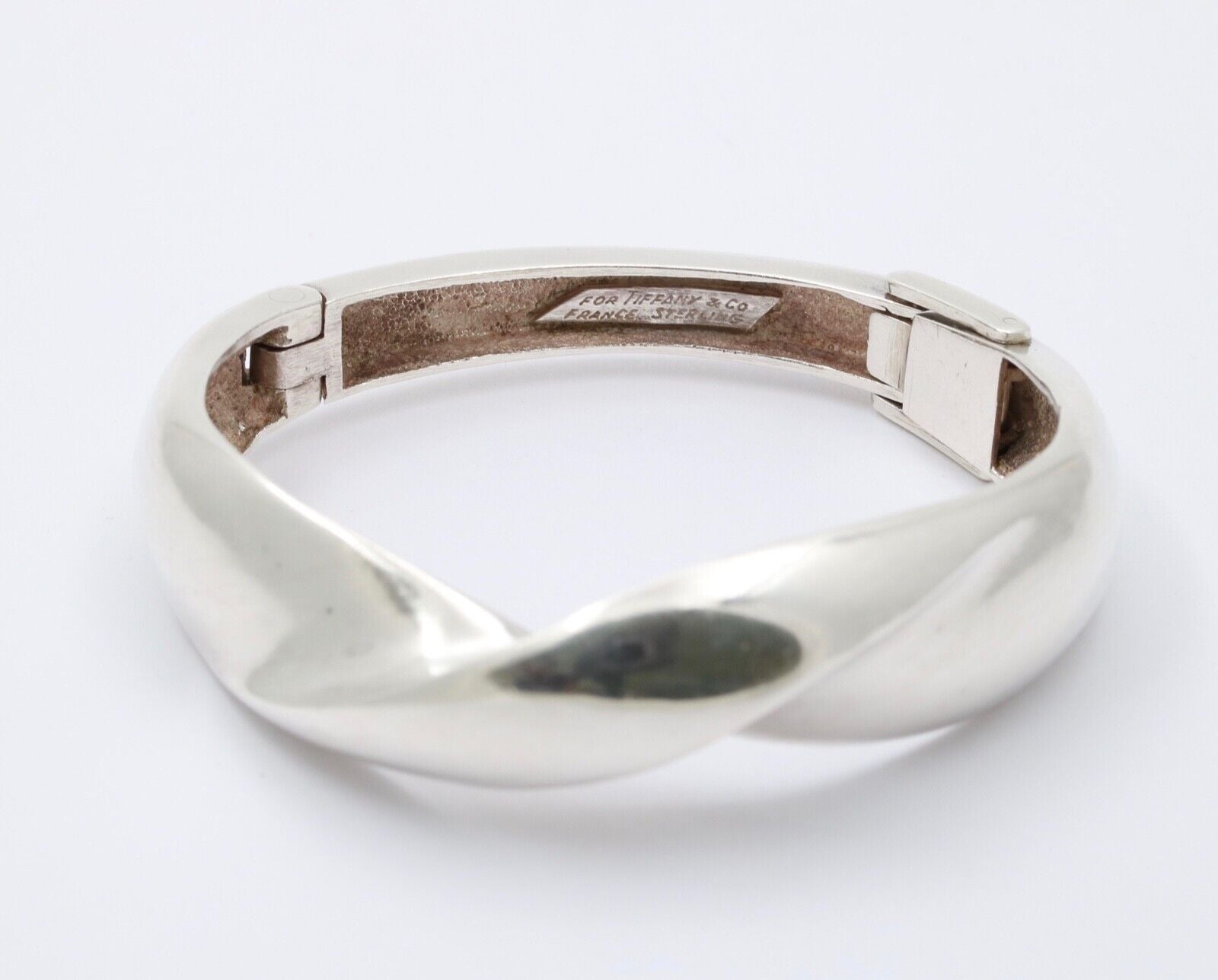 Vintage French Tiffany And Co. 925 Twist Bangle Cuff Bracelet