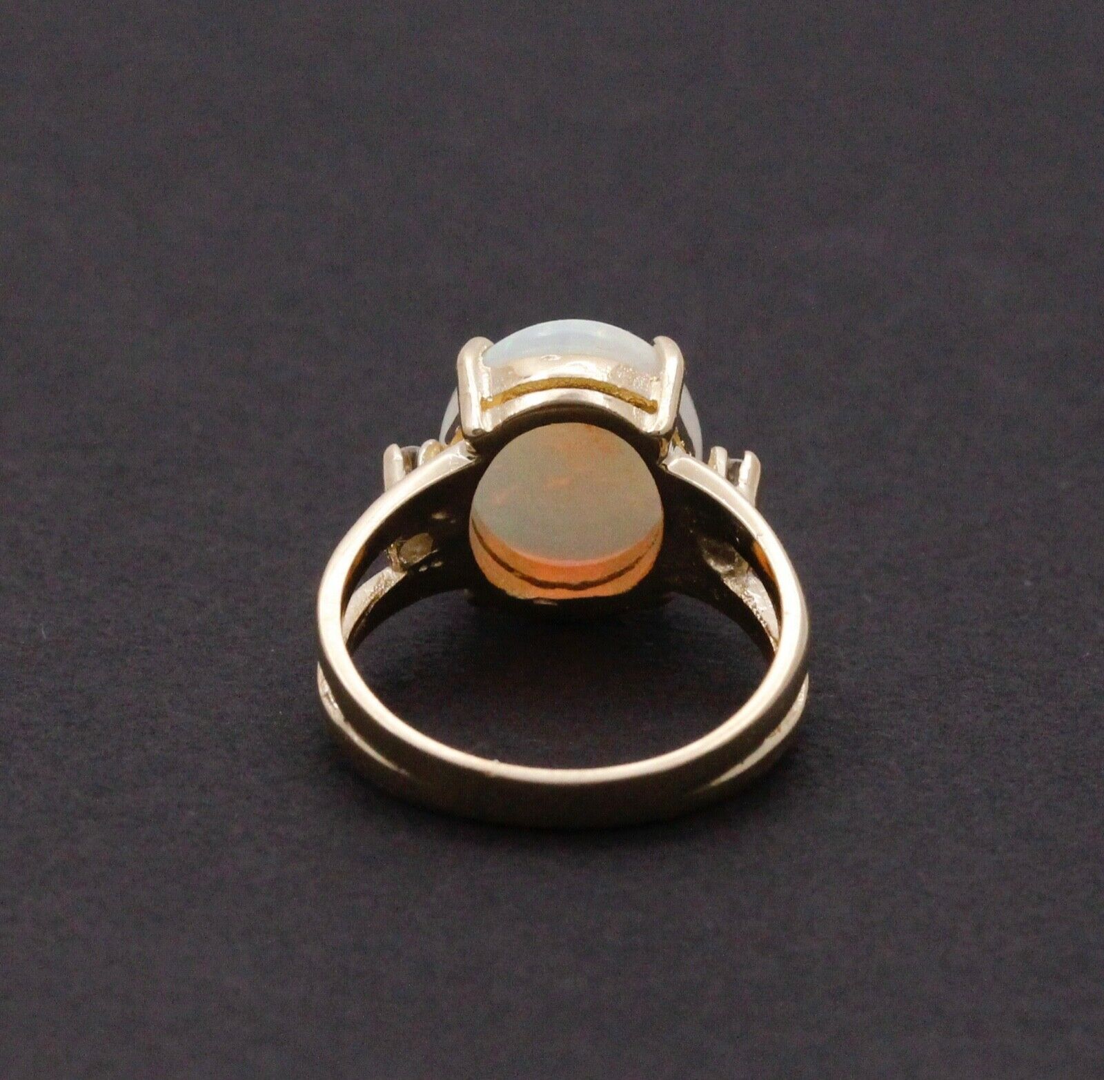 Vintage Opal Diamonds 14K Yellow Gold Ring