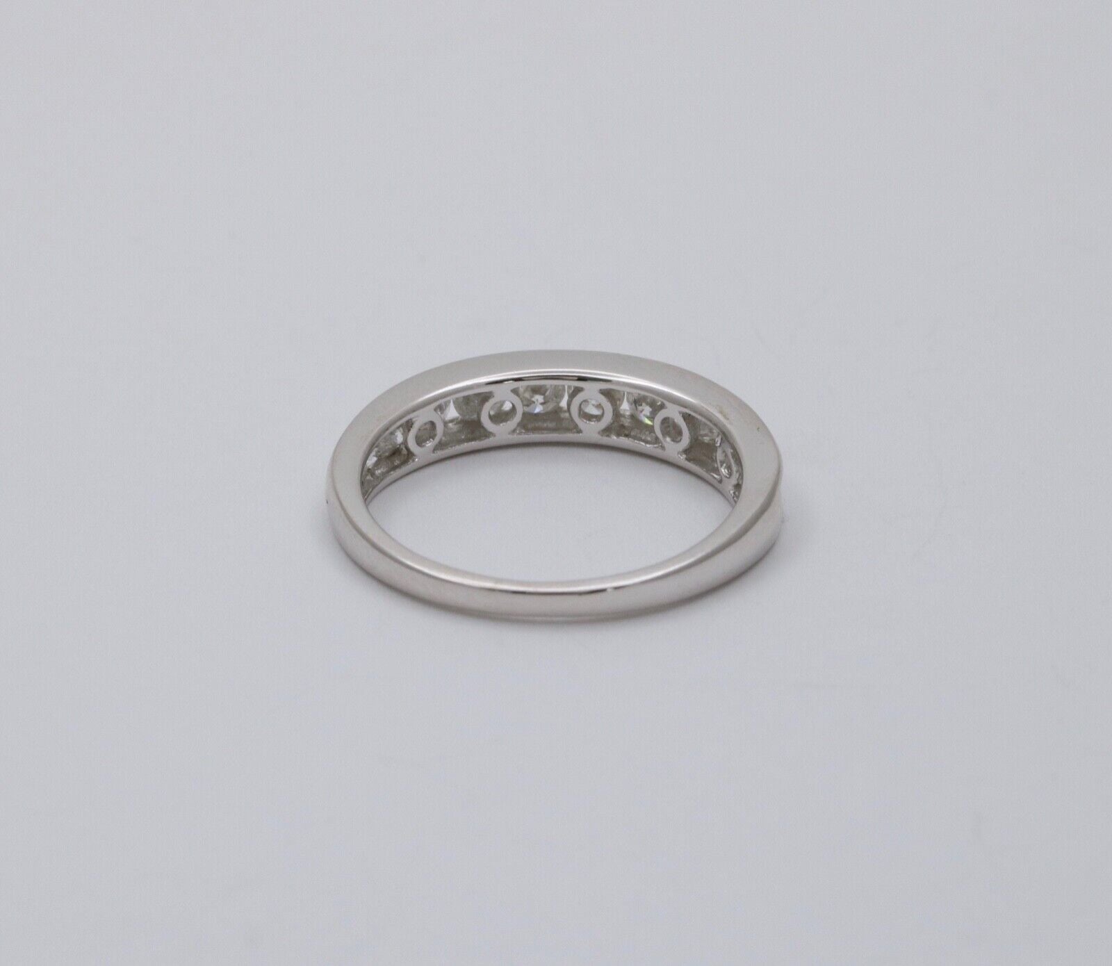Classic 14K White Gold Diamond Half Eternity Band.
