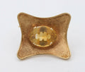 Vintage Heavy 18K Yellow Gold 20+ Carat Citrine Brooch