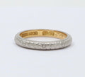 Art Deco W. Wise & Son Flower Blossom 18K White Yellow Gold Wedding Band Ring
