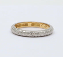 Load image into Gallery viewer, Art Deco W. Wise &amp; Son Flower Blossom 18K White Yellow Gold Wedding Band Ring
