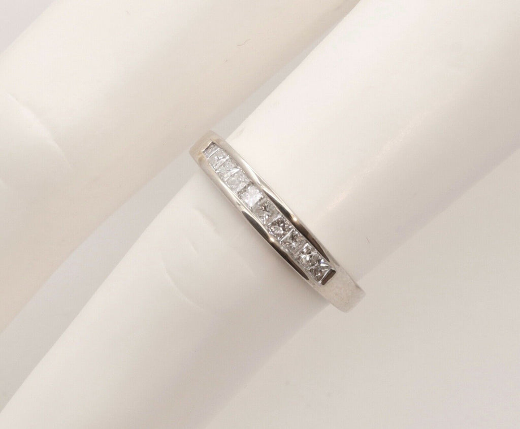 Vintage Ladies Diamonds 14K White Gold Wedding Band Stacking
