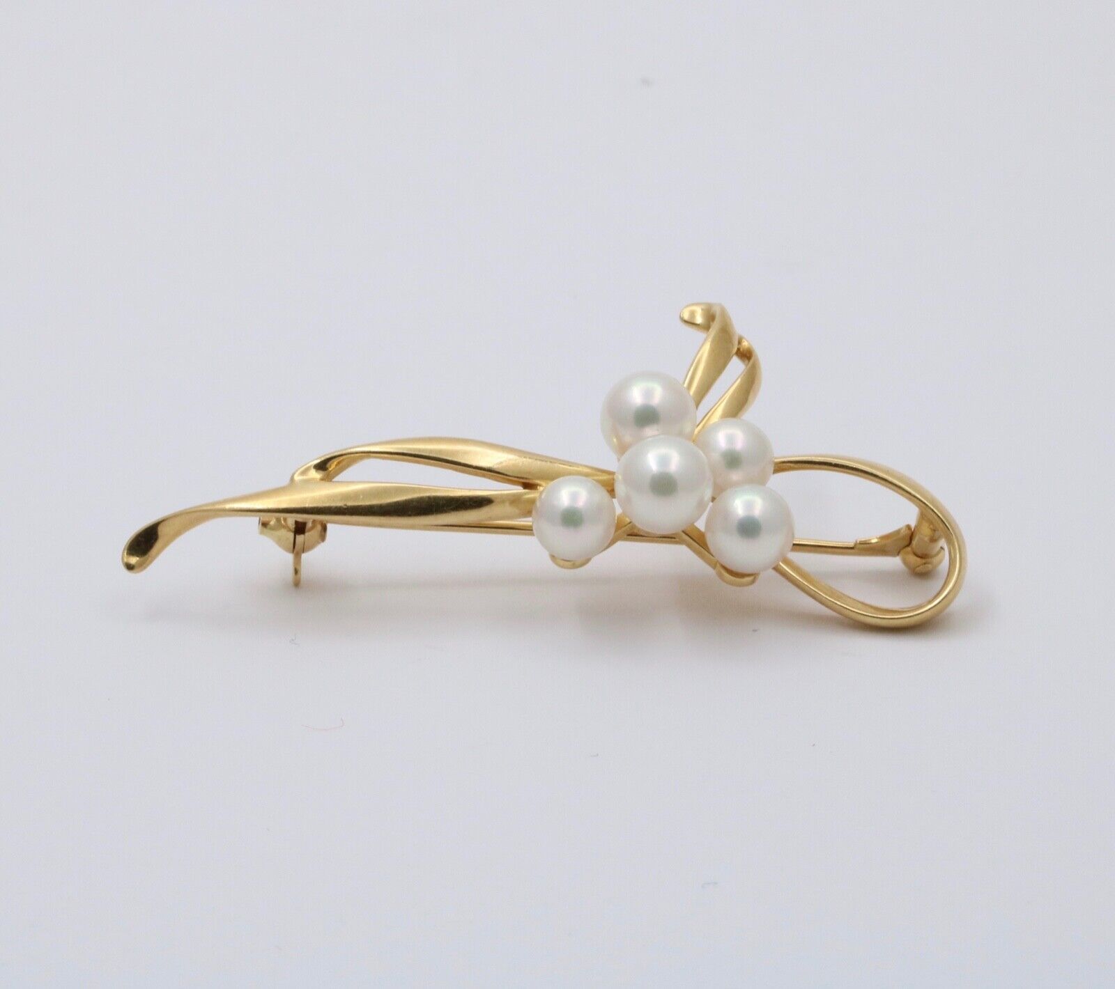 Vintage Mikimoto Cultured Pearl Bow Brooch, Pin
