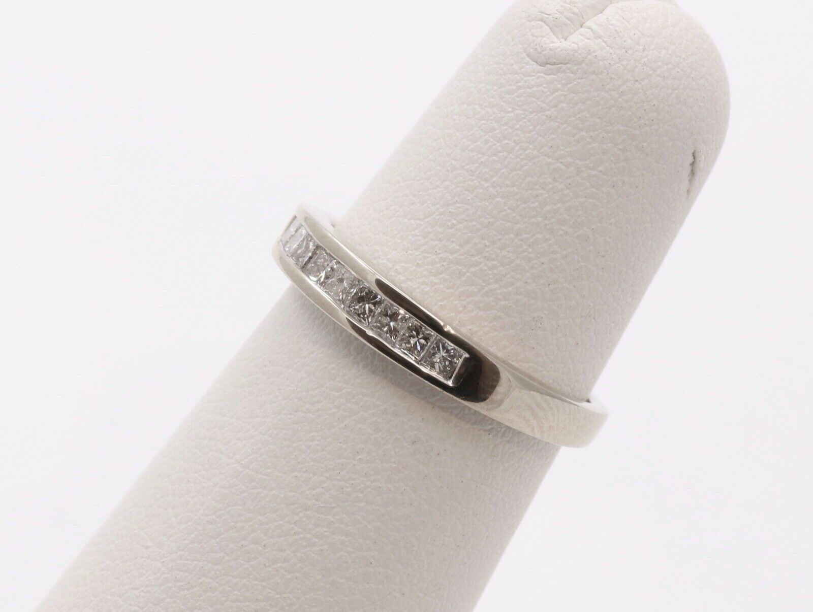 Vintage Ladies Diamonds 14K White Gold Wedding Band Stacking