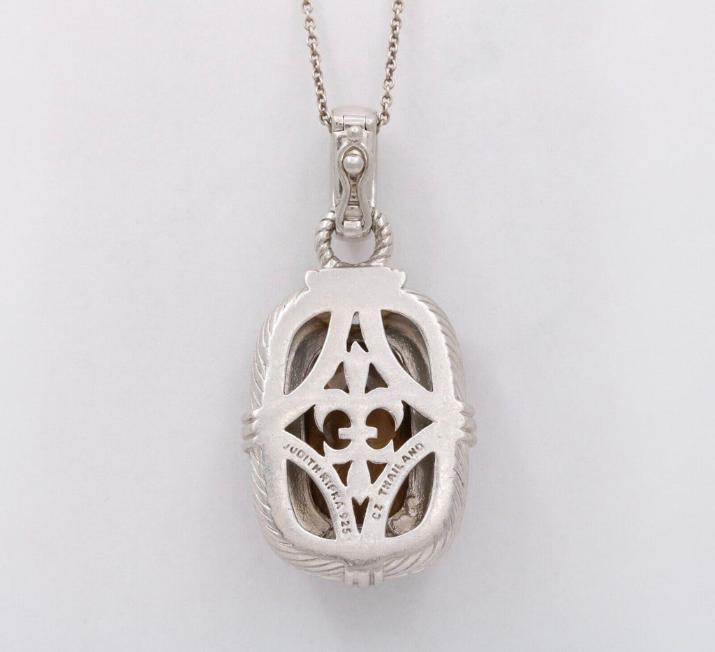 Classic Judith Ripka Tiger Eye Sterling Silver Pendant