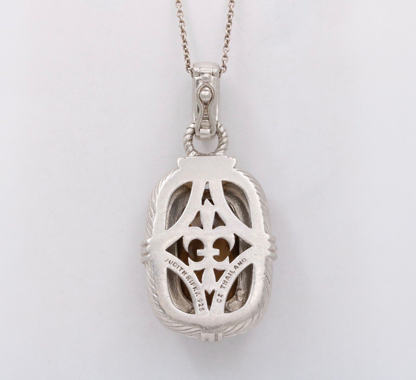 Classic Judith Ripka Tiger Eye Sterling Silver Pendant