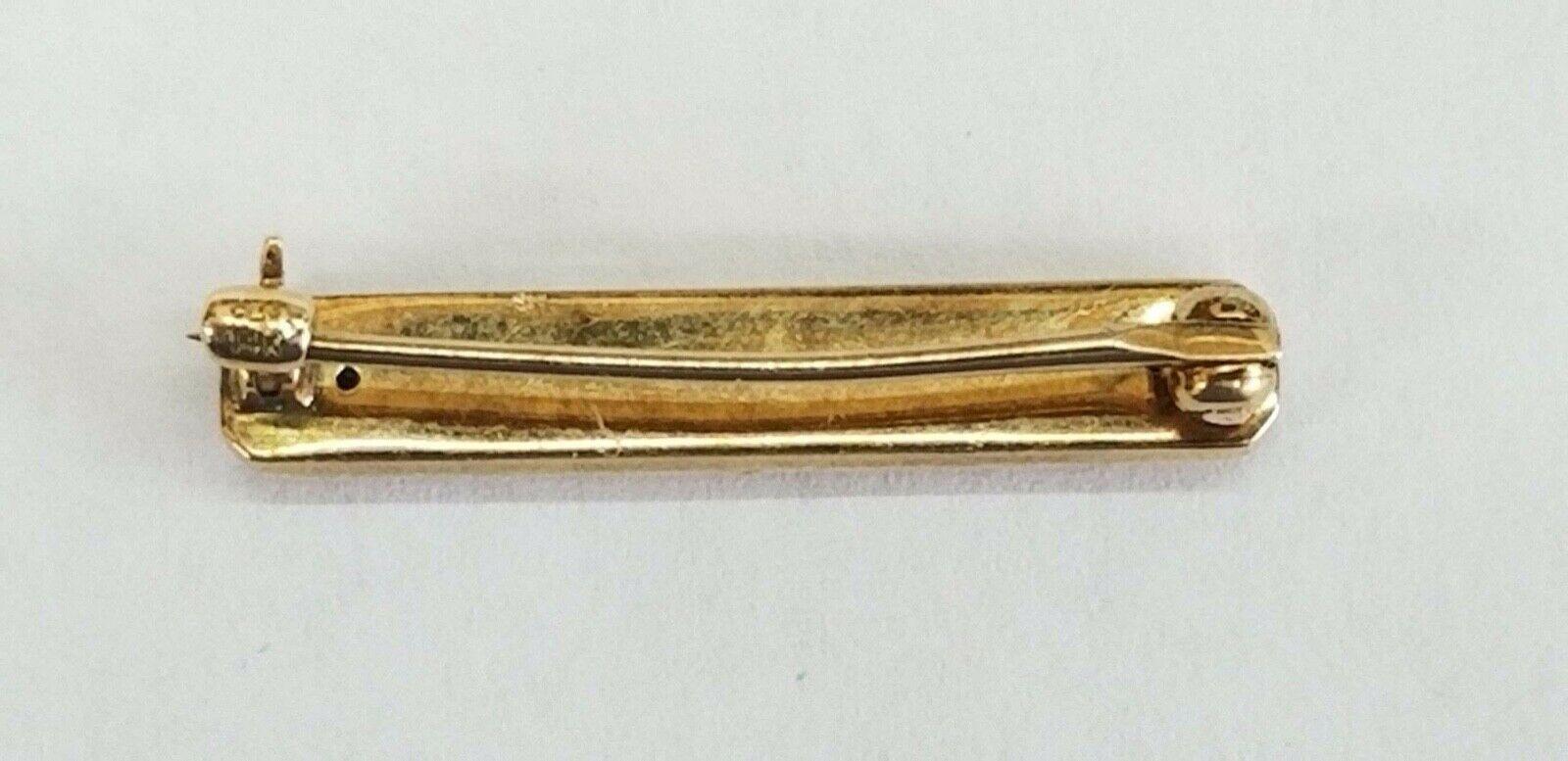Art Deco Seed Pearls Enamel 14K Yellow Gold Gold Bar Pin