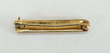 Load image into Gallery viewer, Art Deco Seed Pearls Enamel 14K Yellow Gold Gold Bar Pin
