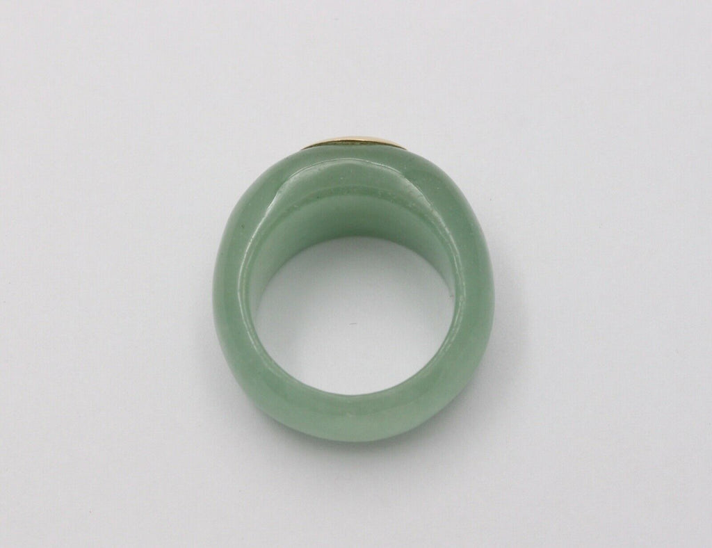 Vintage Jade Peridot 14K Yellow Gold Ring