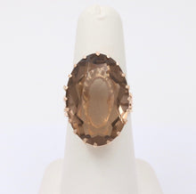 Load image into Gallery viewer, European Hallmarked Smoky Topaz 14K Rose Gold Statement Ring
