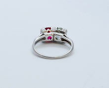 Load image into Gallery viewer, Vintage Ladies Large Diamond Ruby Platinum Ring
