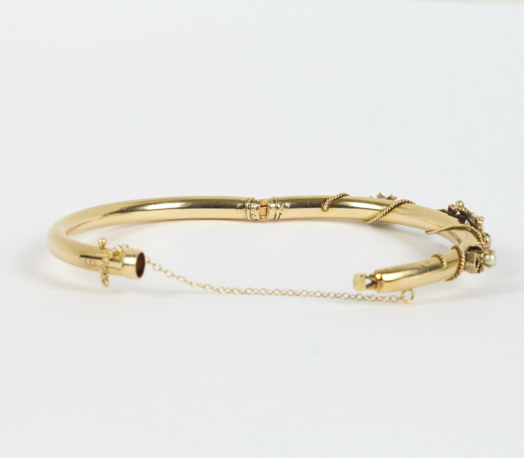 Victorian 14K Yellow Gold Opal Bangle