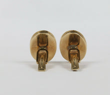 Load image into Gallery viewer, Pietra Dura Vintage 14K Yellow Gold Scarab Cufflinks
