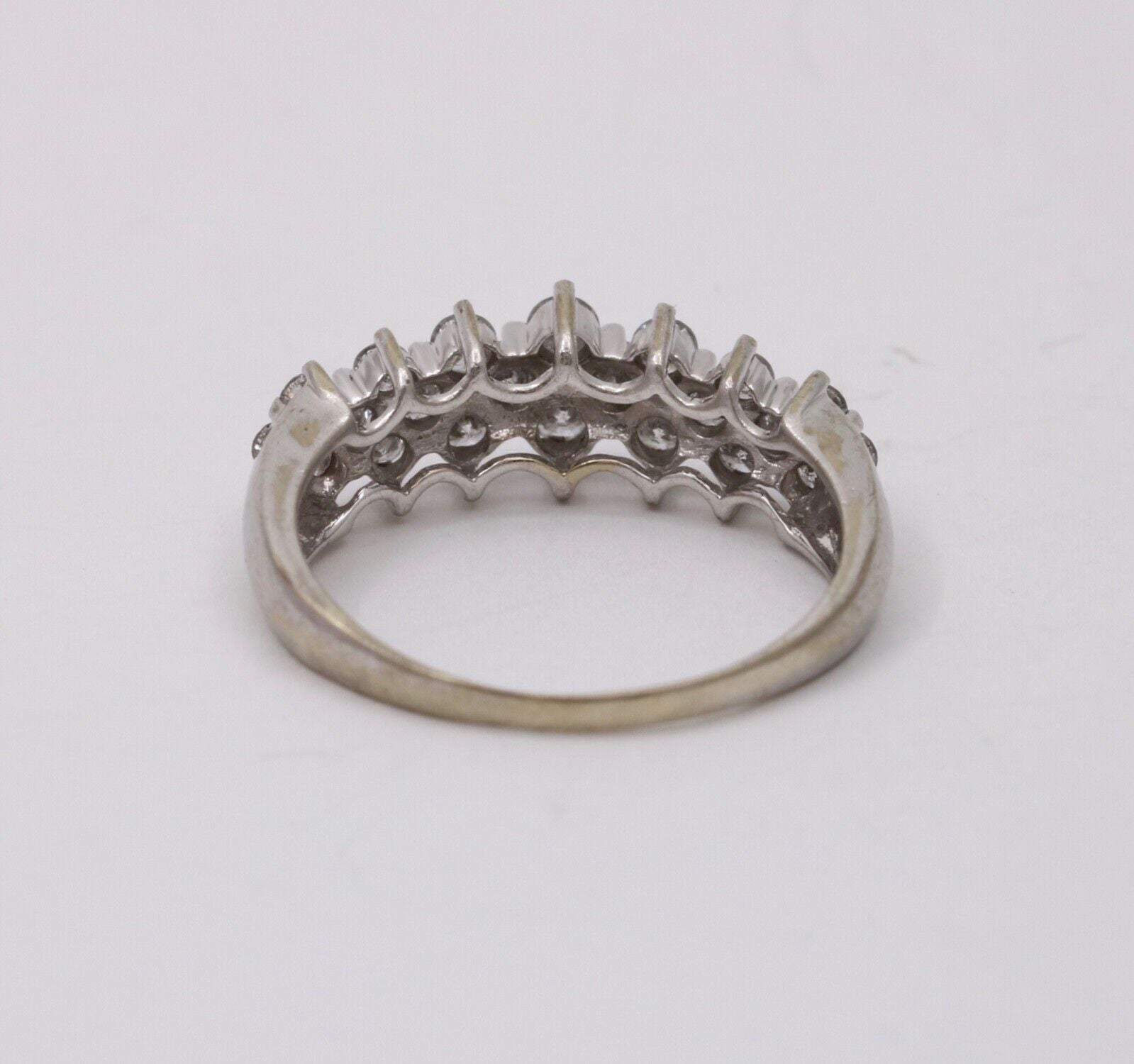 Vintage Diamonds 14K White Gold Wedding Band