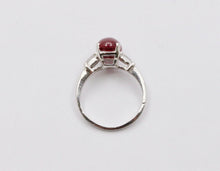 Load image into Gallery viewer, Vintage Platinum Cabochon Ruby Alternative Engagement Ring
