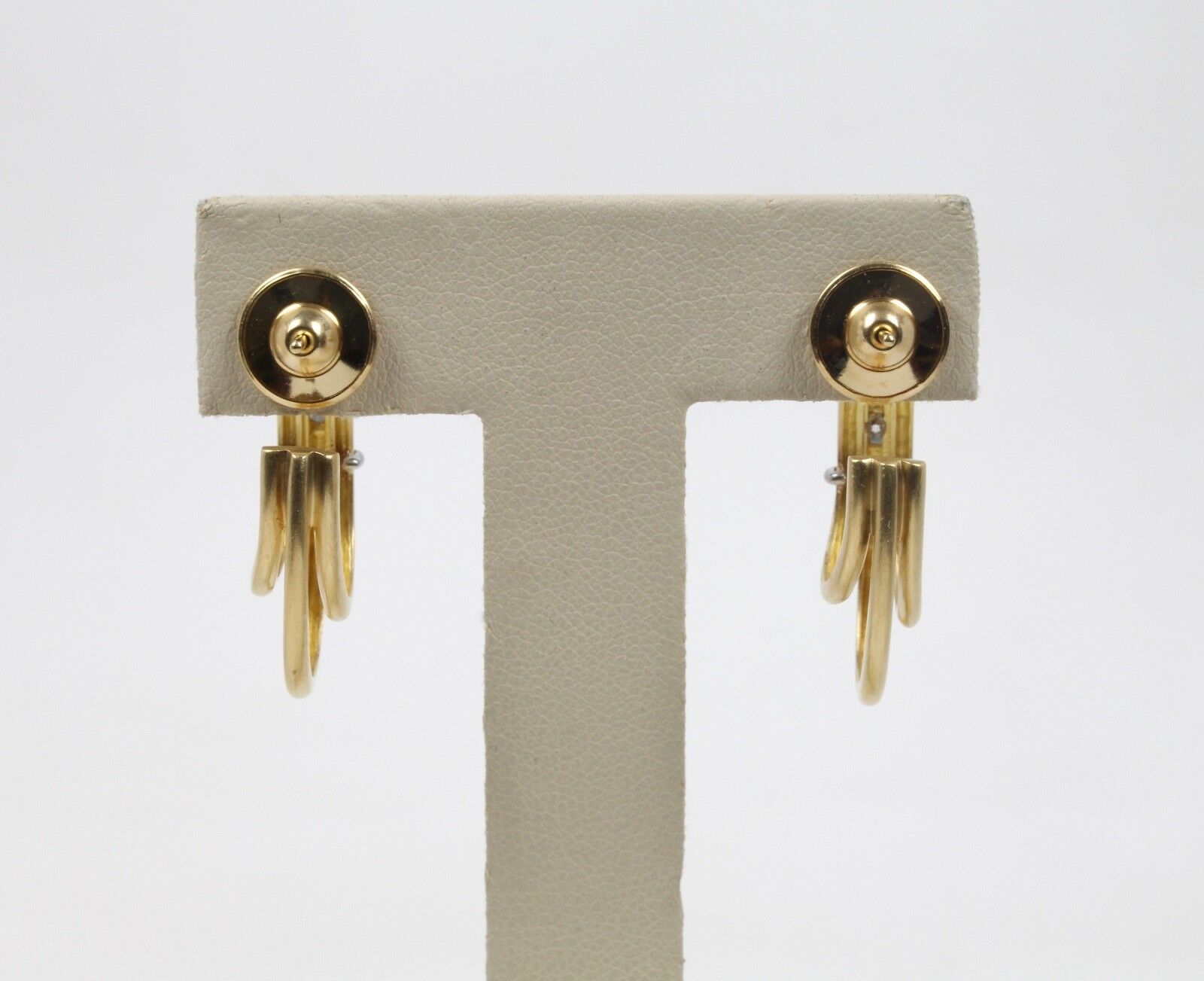 Vintage Denior 18K Yellow Gold, Diamond Earrings