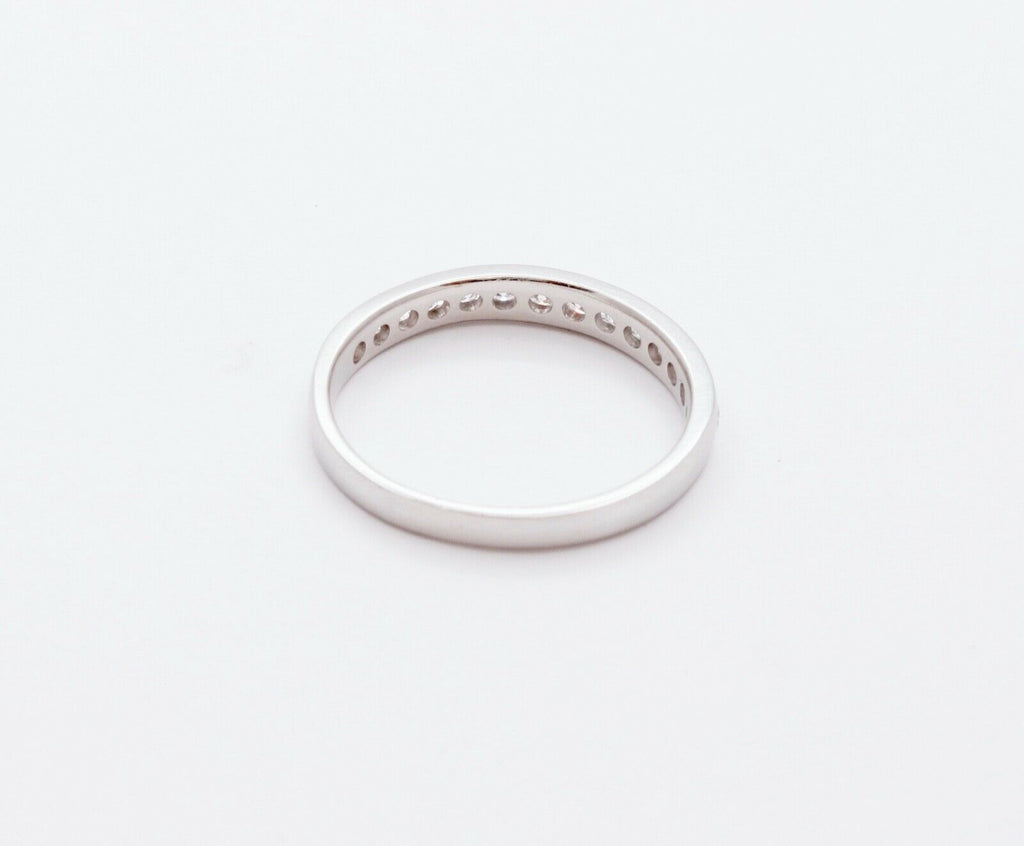 Vintage Ladies Diamonds Platinum Wedding Band Stacking Ring