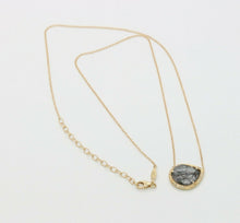 Load image into Gallery viewer, Vintage 14K Yellow Gold Sagenitic Quartz Diamond Pendant
