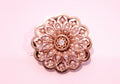 Victorian Starburst Diamond Seed Pearls 14K Yellow Gold Brooch Pin