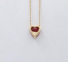 Load image into Gallery viewer, Vintage Heart Lab Ruby 10K Yellow Gold Pendant
