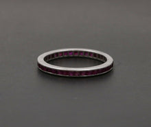 Load image into Gallery viewer, Vintage Rubies 18K White Gold Eternity Band Ring
