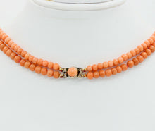 Load image into Gallery viewer, Victorian Coral Double Strand Necklace
