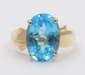 Vintage Oval London Blue Topaz 10K Yellow Gold Ring