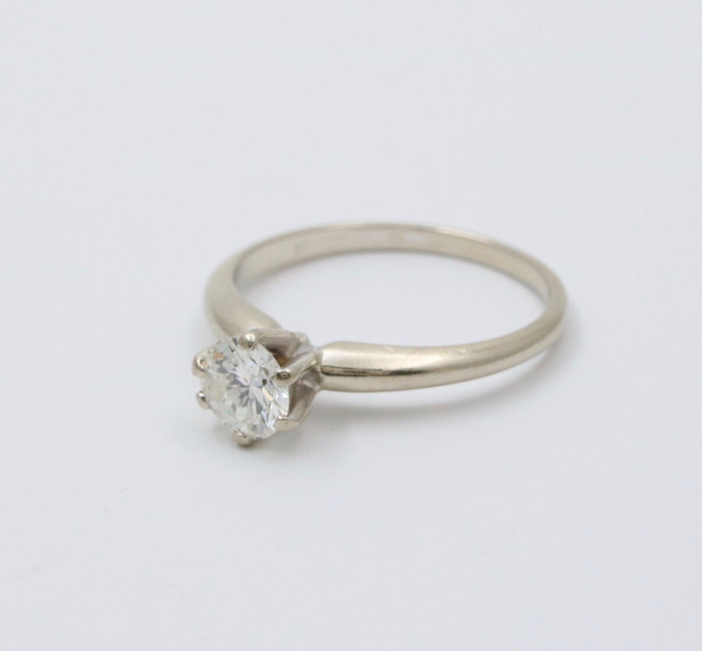 Vintage Diamond 14K White Gold Engagement Ring