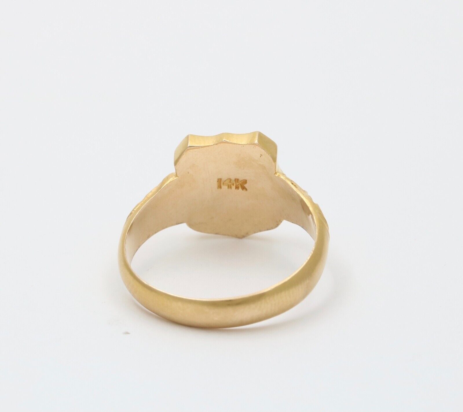 Antique Art Deco 14K Gold Shield Signet Ring, Ring Band