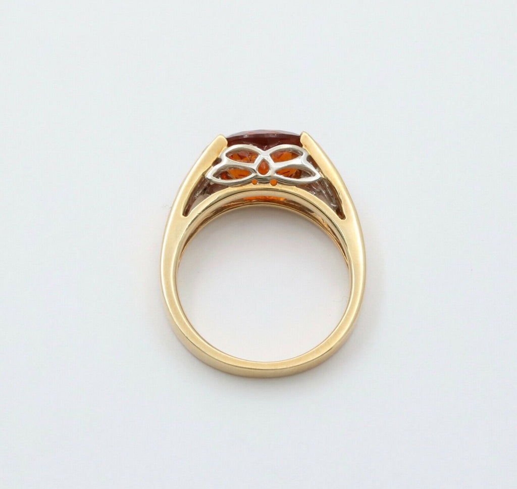 Classic 14K Yellow Gold Madeira Citrine Diamond Ring Engagement Ring