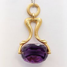 Load image into Gallery viewer, Beautiful Victorian FOB Amethyst 14K Yellow Gold Swivel Stone Pendant
