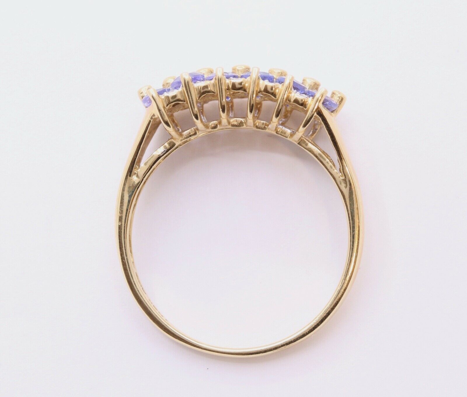 Vintage Tanzanite Diamonds 14K Yellow Gold Ladies Band