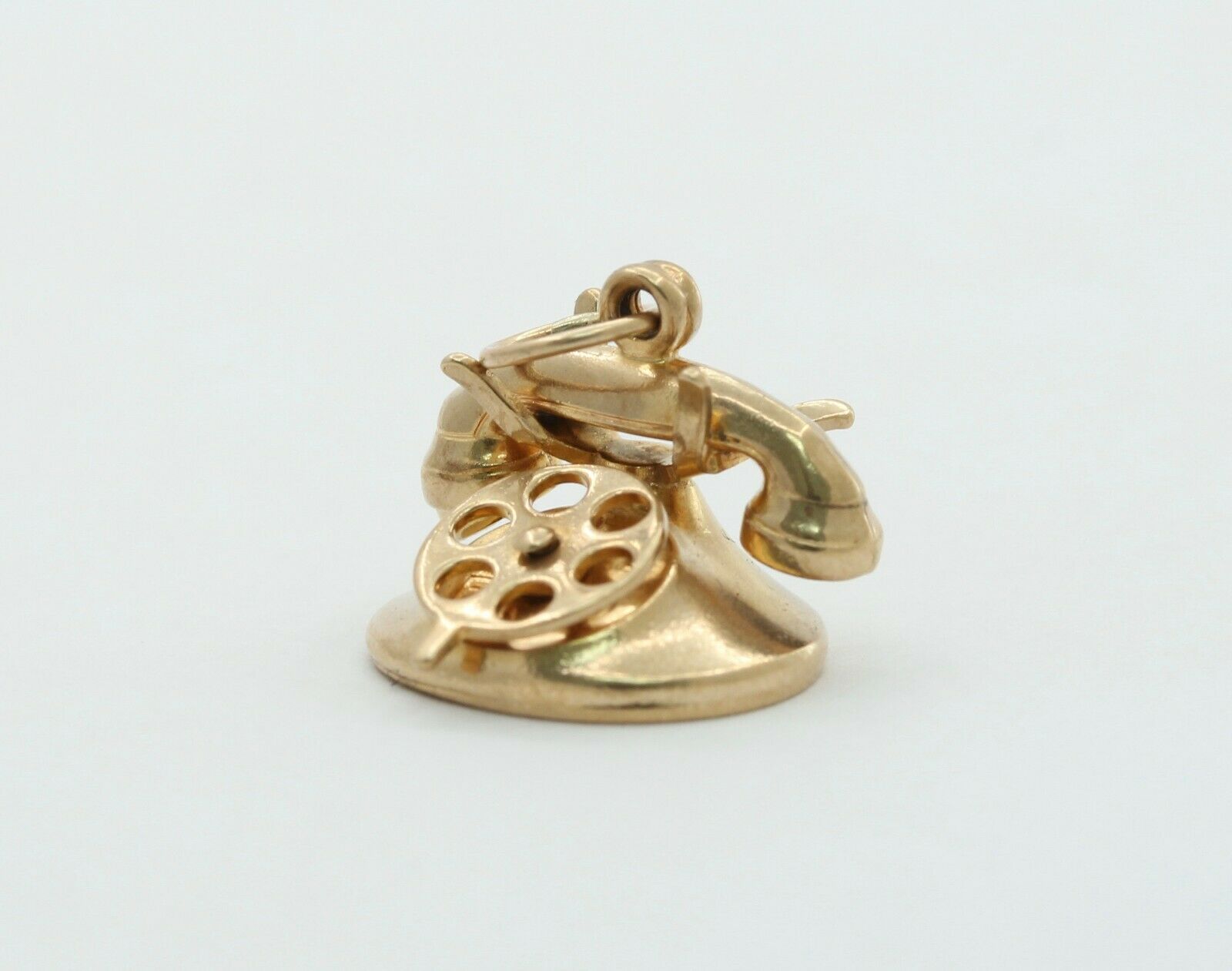 Vintage 10K Yellow Gold Rotary Phone Charm