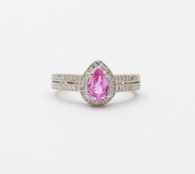 Load image into Gallery viewer, Classic 14K White Gold Pink Topaz Diamond Ring, Engagement Ring.
