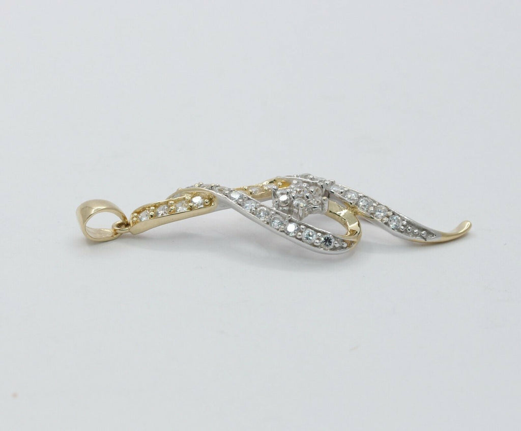 Vintage 14K Yellow Gold Diamond Musical Note Pendant