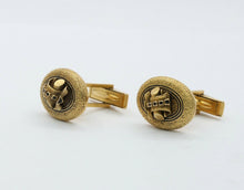 Load image into Gallery viewer, Vintage 14K Yellow Gold Black Enamel Log Cufflinks
