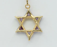 Load image into Gallery viewer, Vintage 14k Yellow Gold CZ Star Of David Pendant
