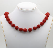 Load image into Gallery viewer, Vintage Red Cinnabar Chanterelle Necklace
