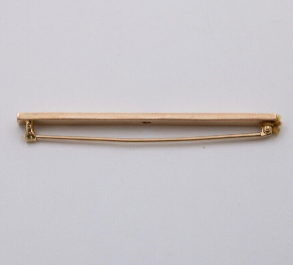 Art Deco Sapphire 14K Yellow Gold Bar Brooch Pin