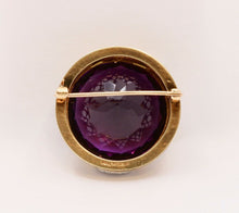 Load image into Gallery viewer, Victorian Edwardian Siberian Amethyst Pearls 14K Yellow White Gold Brooch Pin
