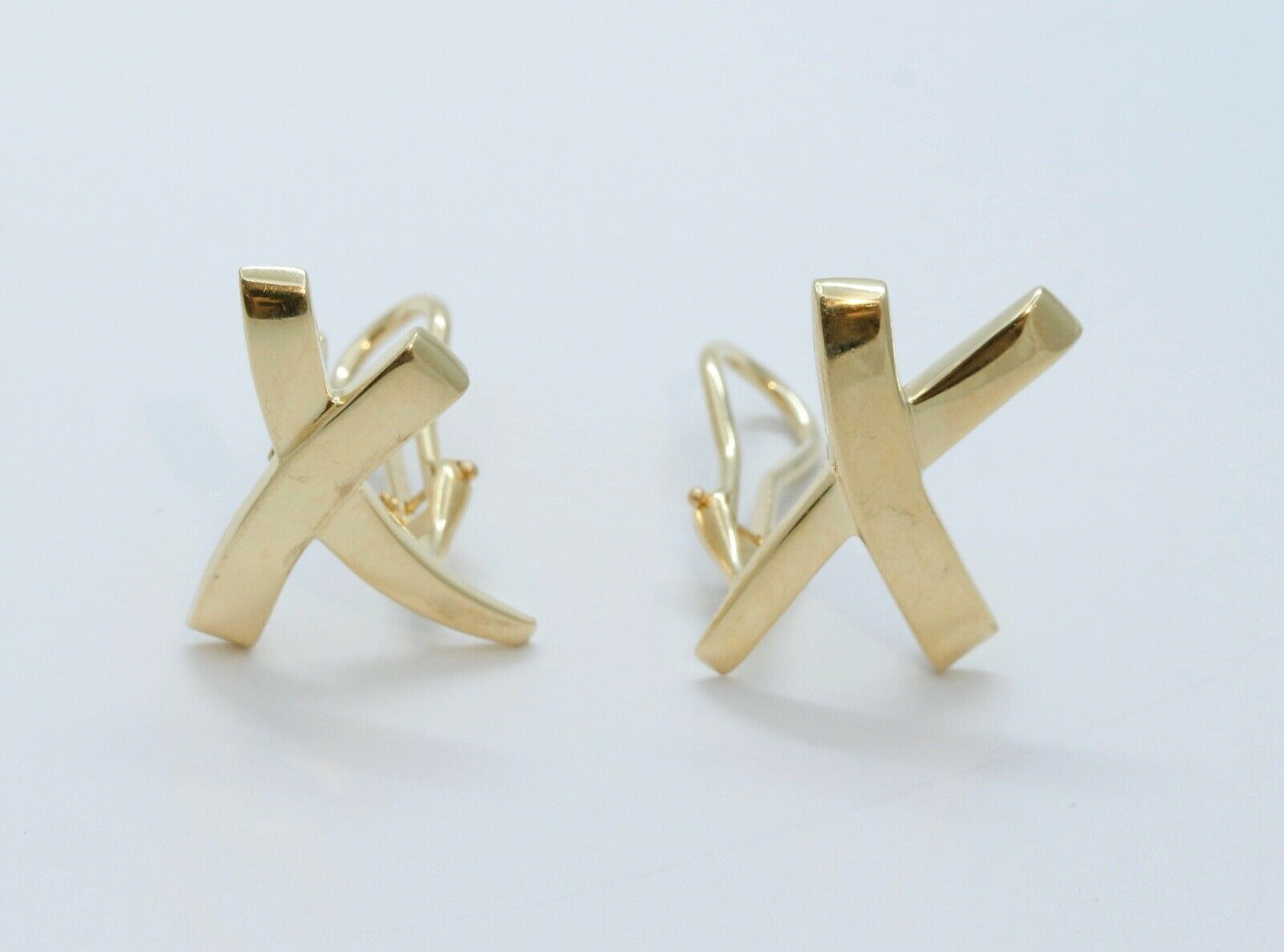 Tiffany and Co Paloma Picasso 18K Yellow Gold Graffiti X Earrings