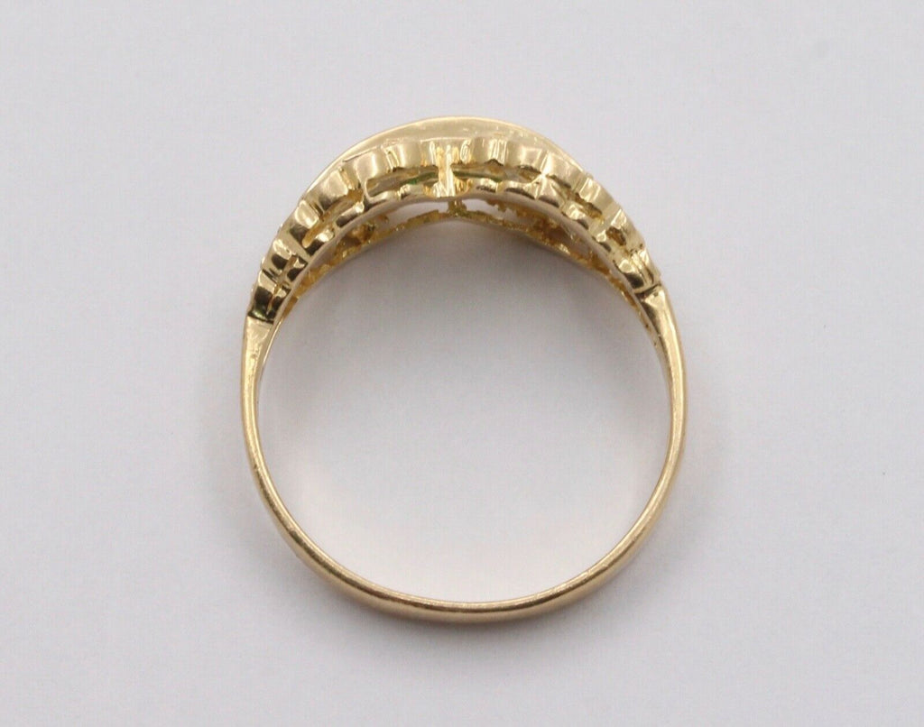 Vintage Infinity Diamond & Emerald Ring Band