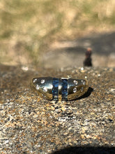 Load image into Gallery viewer, Vintage 14K Yellow Gold Sapphire Diamond Dome Ring. Ring band
