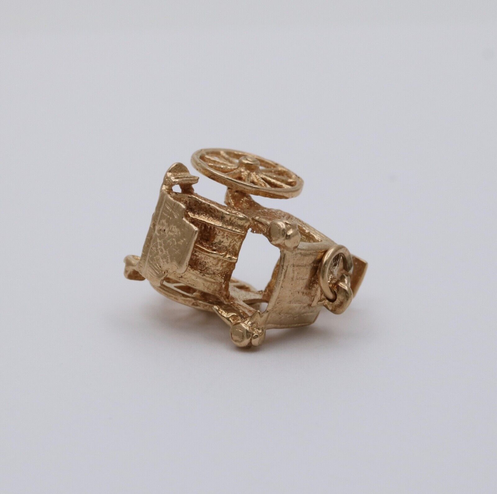 Vintage 9K Yellow Gold Carriage Charm Pendant.