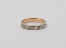 Load image into Gallery viewer, French Antique Rose Cut Diamonds 18K Yellow White Gold Wedding Band
