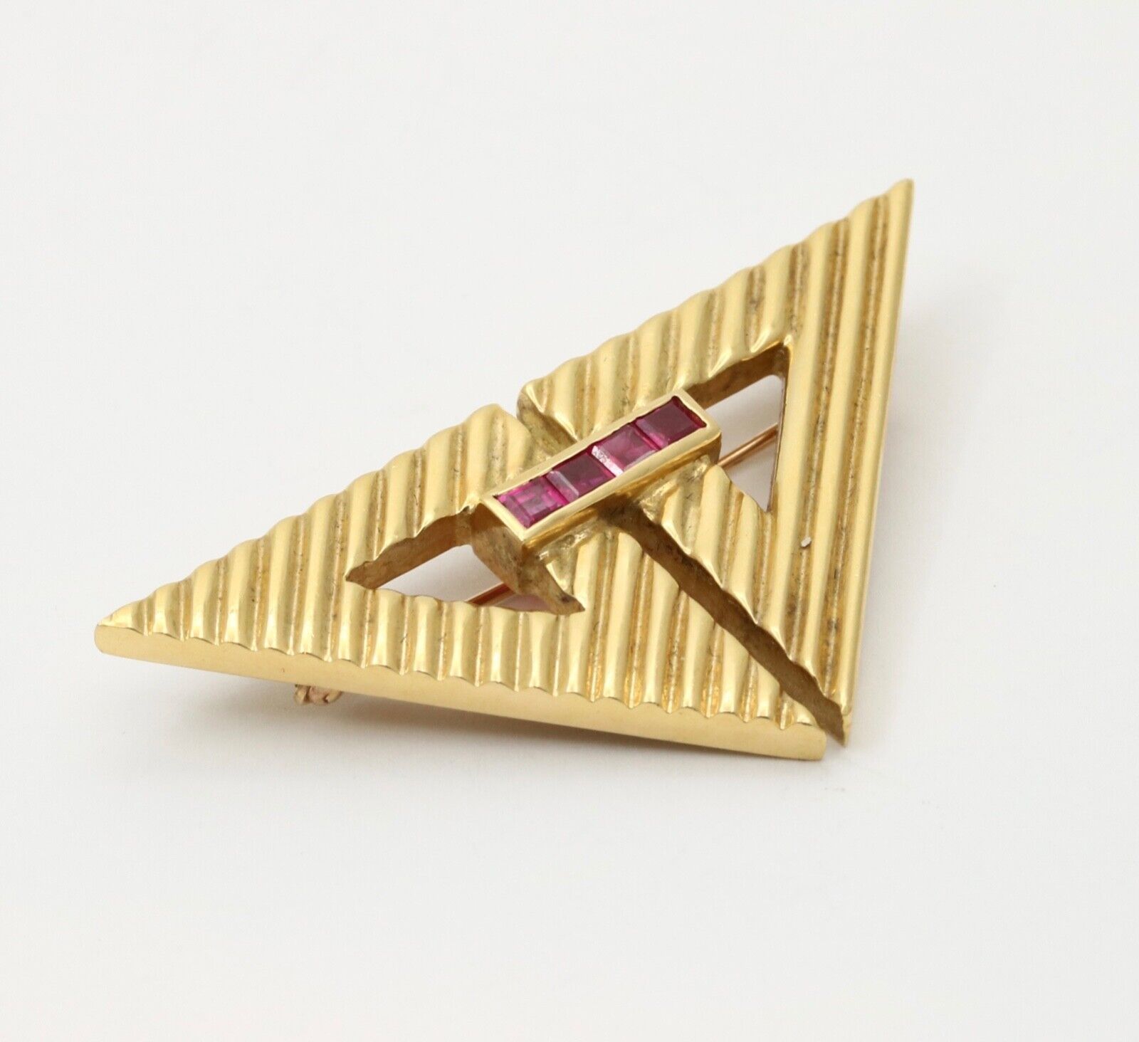 Vintage Tiffany & Co Ruby Triangle Brooch